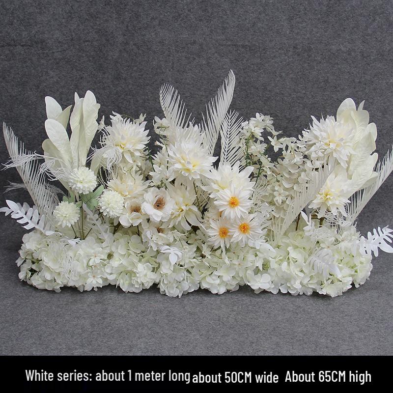 Wedding Aisle Floral Arrangement: Artificial Flower Basket & Row Decoration
