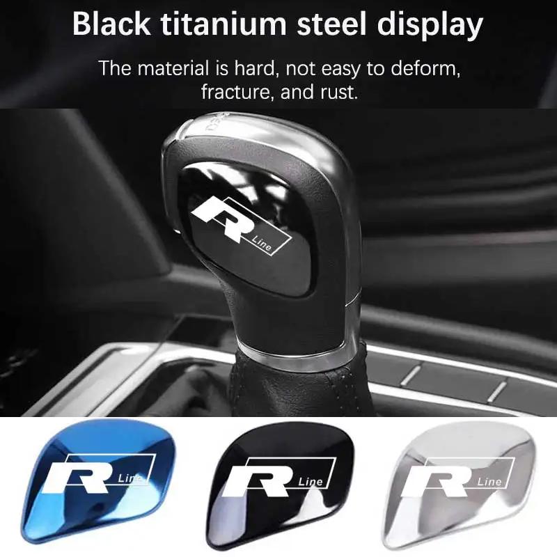 XMZSA1 1 Pair Car Gear Shift Knob Head Emblem Sticker for Volkswagen VW R line Golf GTI Jetta Polo Bora Passat Scirocco CC Accessories