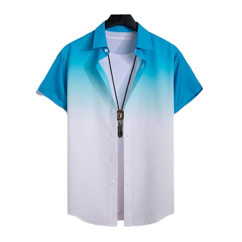 Мужская рубашка с 3D принтом тай-дай, рубашка на пуговицах, повседневная рубашка, летняя рубашка с короткими рукавами, повседневная одежда для отпуска