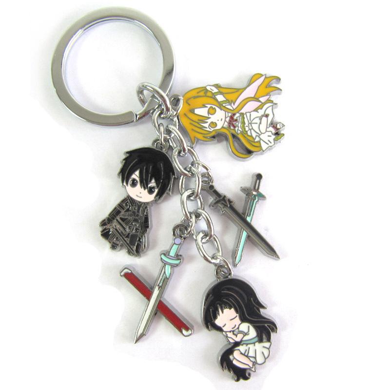 Ключница-подвеска из металла Аниме Sword Art Online Асуна Кирико Юи Брелок Декорация для Автомобиля Рюкзака Аксессуары Подарок Игрушка