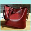 Retro Women Fashion Solid Colours Leather Tote Bag Large Capacity Waterproof