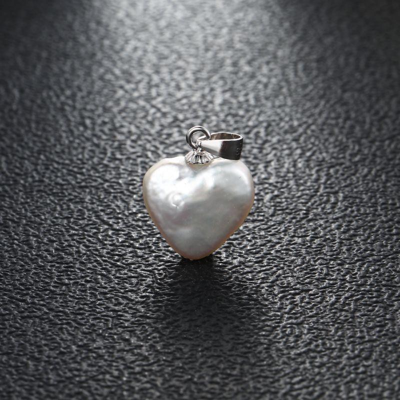 New Fashion Natural Freshwater Multiple Shape Baroque White Pearl 925 Silver DIY Pendant Buckle For Women Girls Jewelry
