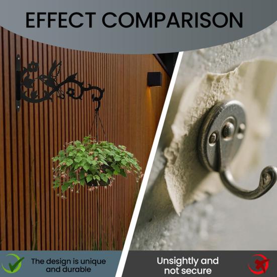 Wall Mounted Plant Hangers Heavy Duty Wall Hooks Outdoor Metal Hooks Hanging Plants Brackets for Lanterns Flower Pots Bird Feeder