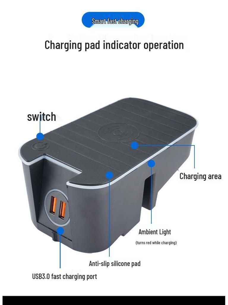 Беспроводное быстрое зарядное устройство для Volvo XC60/XC90/S90/V60/V90/S60