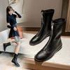 Огромные удобные мягкая подошва модные новые передняя молния мягкая кожа британский стиль ботинки мартин женские 2025 осень и зима толстый каблук толстая подошва