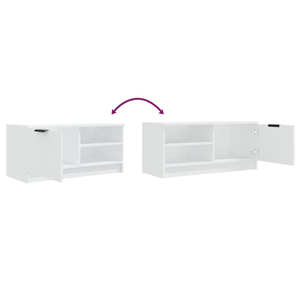 Vidaxl Szafka Pod Tv, Biała, 80X35X36,5 Cm, Materiał Drewnopochodny