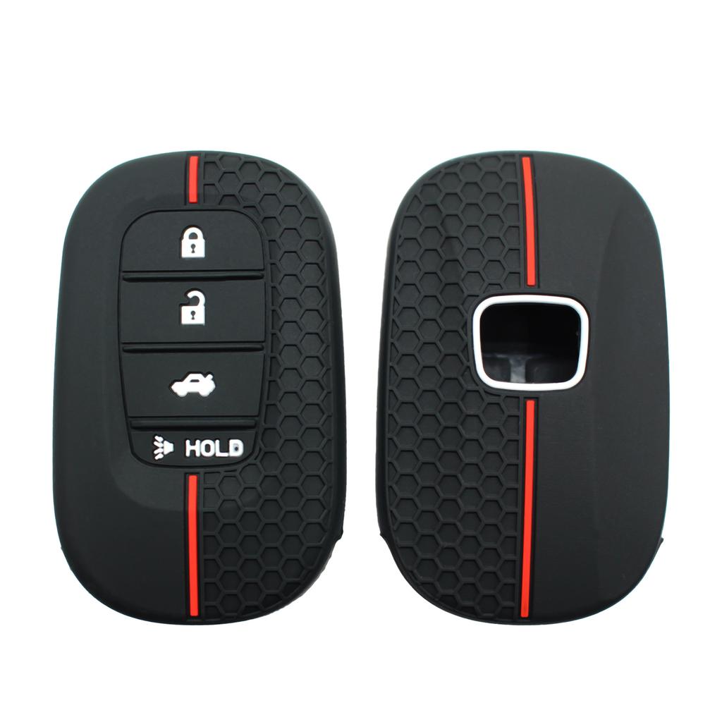 Силиконовый чехол для брелока, совместимый с Honda - Accord Civic Cr-V Sport Si Ex Ex-L Touring, 4-кнопочный смарт-ключ