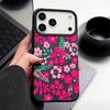 Защитный чехол из мягкого ТПУ с текстурой кожи и принтом цветущей вишни цвета фуксии для iPhone 17 Pro Max Air 16e 15 14 13, противоударный чехол