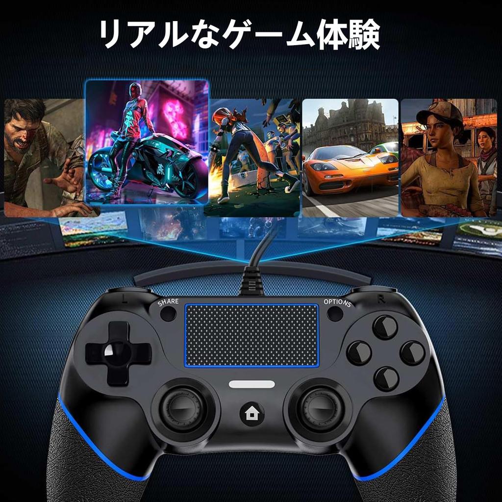 Проводной контроллер Moowarm для PS4 Улучшенный геймпад p4 USB-подключение Без задержек Двойная вибрация Эргономичные кнопки Высокая прочность Совместим с