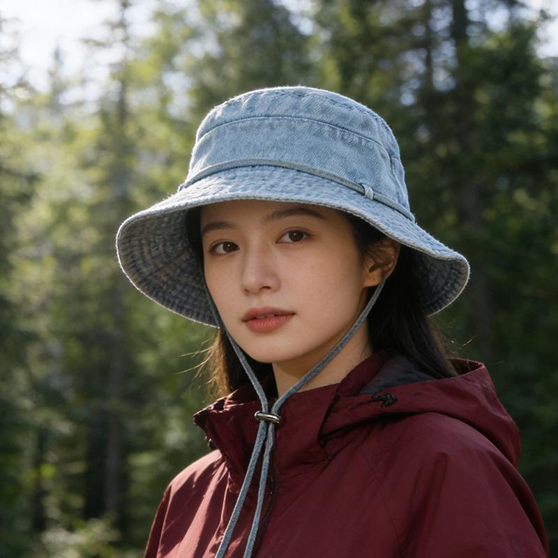 Spring and summer shading breathable basin hat men's and women's same hat versatile outdoor tether mountaineering hat