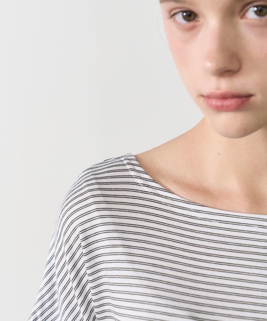 BIBYSEOB Dolman Stripe T-Shirt White [T62]