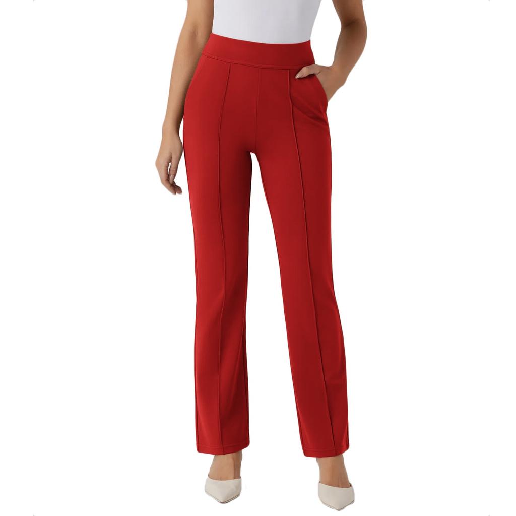 Женские брюки Деловые повседневные рабочие брюки с карманами Эластичные брюки с высокой талией