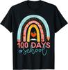100th Day Of School Teacher 100 Days Smarter Boho Rainbow T Shirt Men Women Kid