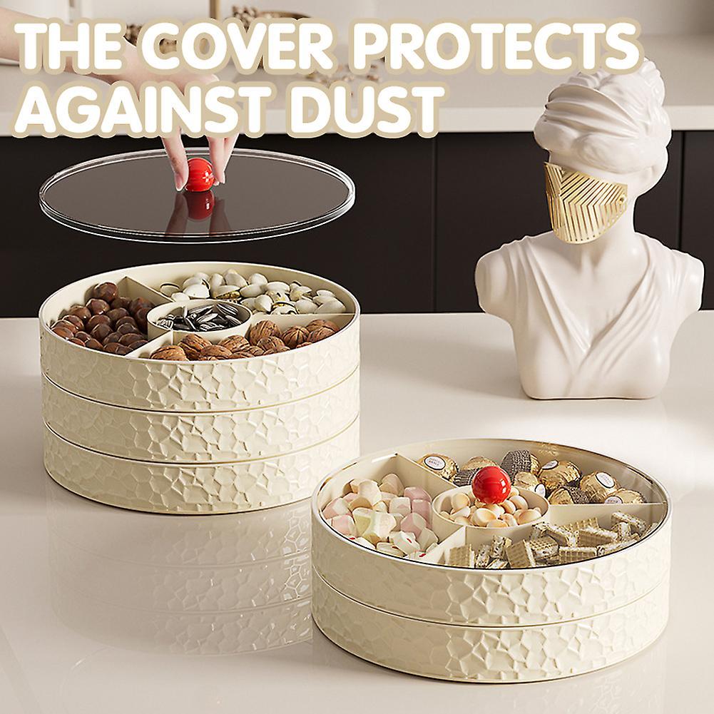 Household Split Format Candys Tray Dust-proof Nuts Candys Container for Living Room