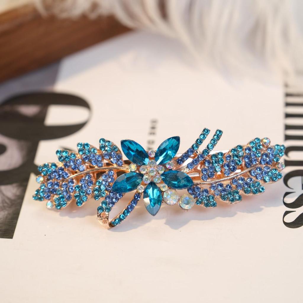 Корейская заколка для волос со стразами: Большая, элегантная, горизонтальная заколка-хвост для взрослых