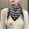 Fashionable Knitted Triangular Scarf with Crossed Hole for Women In Winter