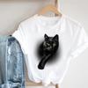 Верхняя одежда с 3D забавным милым котом, весенняя модная женская одежда, летняя футболка с короткими рукавами и графическим рисунком, женская повседневная футболка