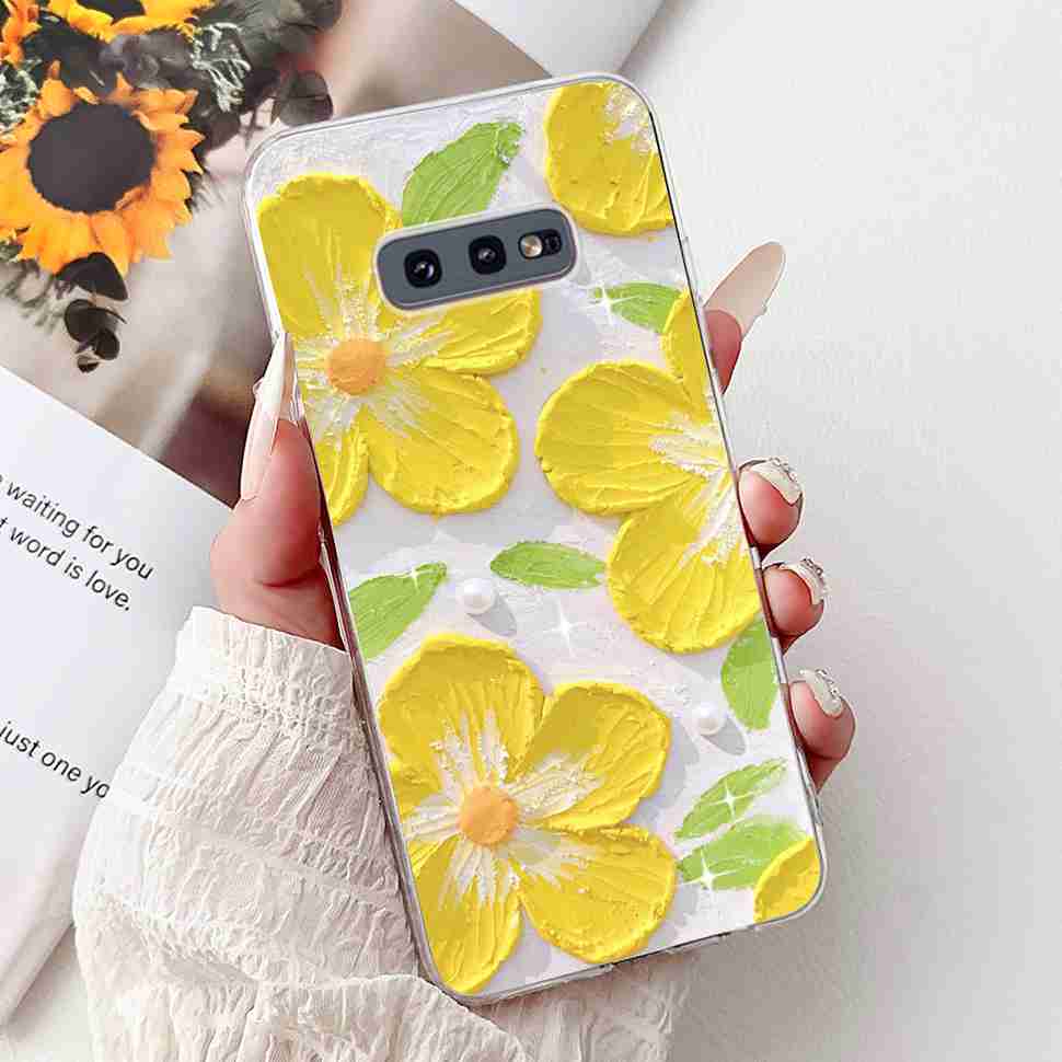 For Samsung Galaxy S10e SM-G970 Case Fashion Painted Flowers Soft Silicone TPU Cover For Samsung S10e S10E SM-G970F 5.8" Bumper