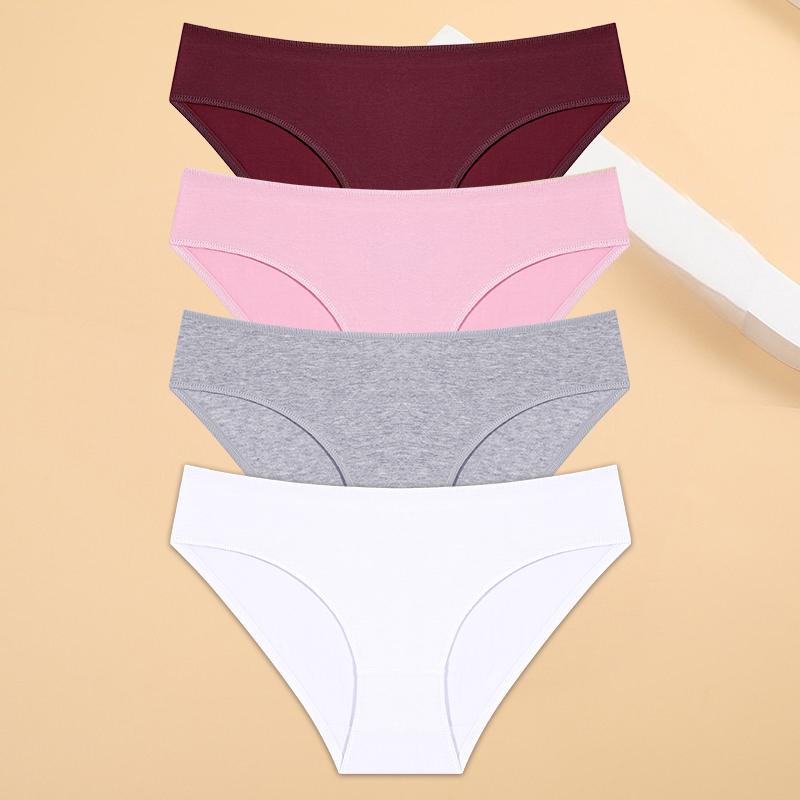 4 шт./компл. с низкой талией, сексуальные женские трусики, хлопковые трусы для женщин, однотонные трусы, нижнее белье, трусики для девочек, мягкое нижнее белье
