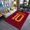 Totti 10 Red Football Carpet suitable as a non-slip mat for the living room or bedroom sofa