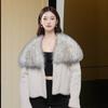 Осень и зима новая шуба модное осенне-зимнее пальто короткое имитация серебристой лисы лацкан женское