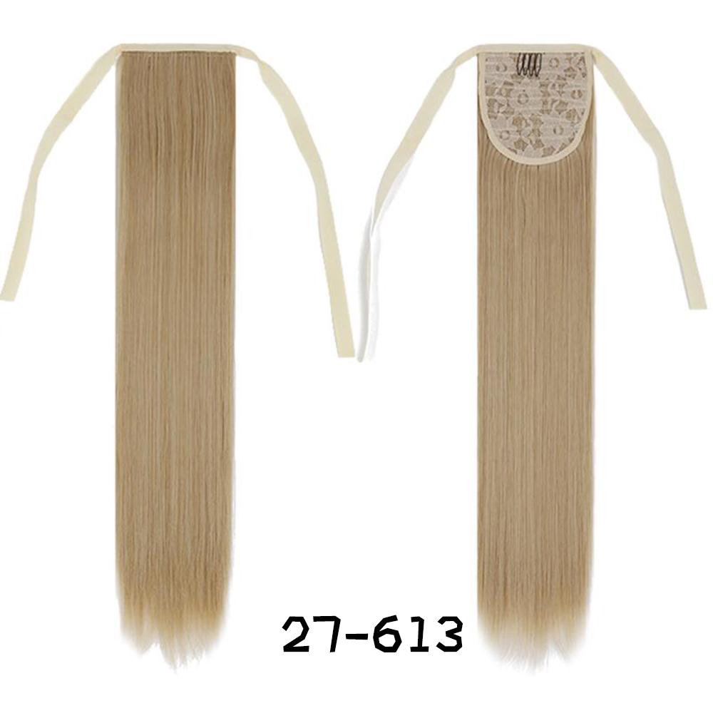 Женский хвост из прямых длинных синтетических волос шелковистой структуры для придания объема прическе