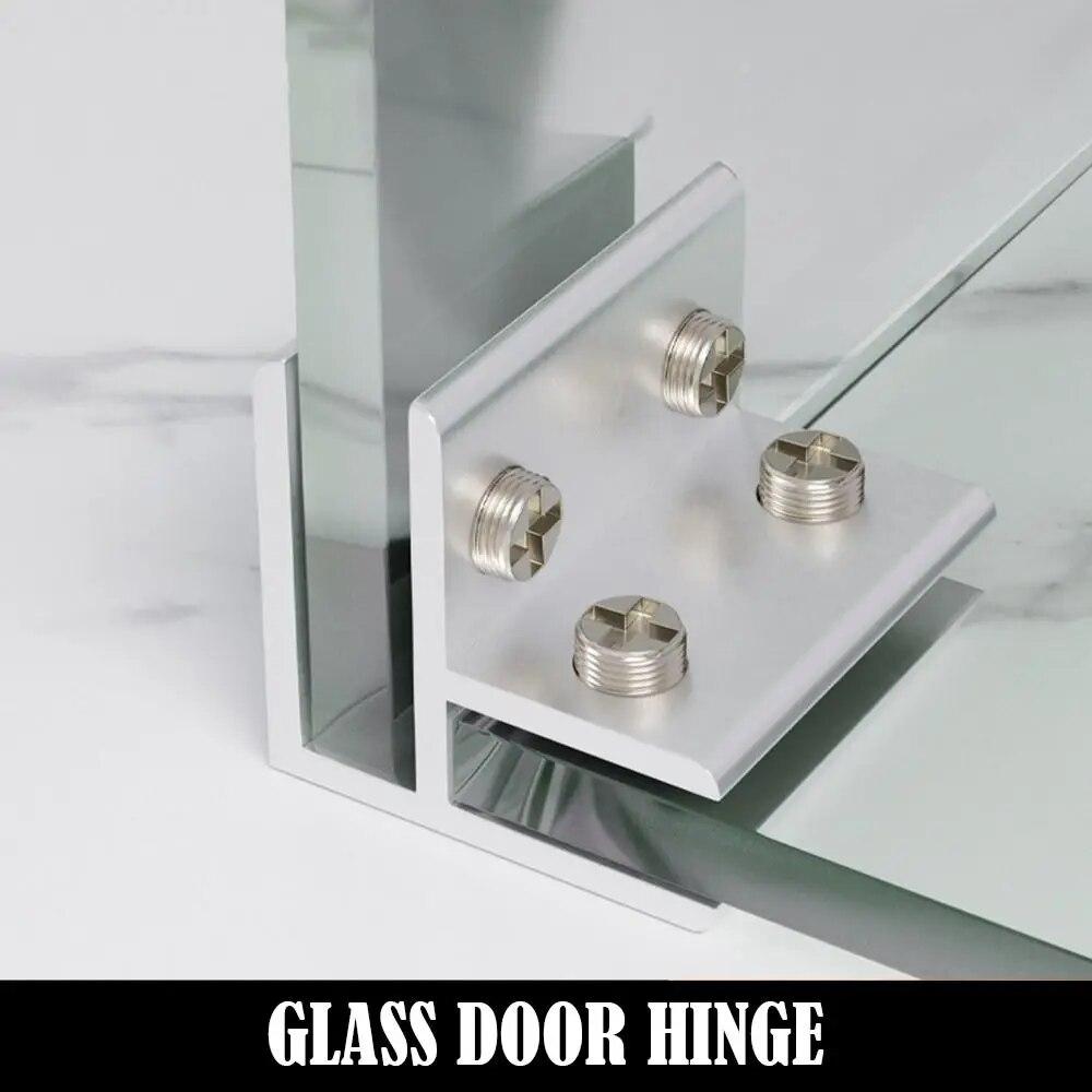 2Pcs L T Type Right Angle Glass Door Hinge Clamp Mirror Clip Shelf Holder Showcase Combination Connecting 6-12mm Glass Fitting
