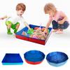 Foldable PVC Sandbox Square Sand Play Pool for Kids Pets Portable Beach Toy Pet Bath Tub Reinforced Base Reusable Sand Play Kit