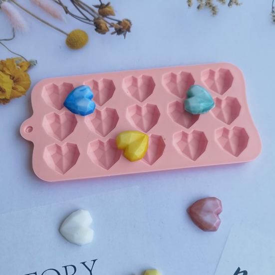 Fondant Mold Reusable Kitchen Supplies Easy To Clean Heart Shape Ice Cubes Biscuit Pastry Manual Baking Mould Convenient Decorative