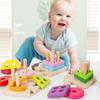 Puzzle Early Education Sets Of Columns Baby Geometric Intelligence Board Shape Matching Building Blocks Toys Teaching Aids Children's Enlightenment
