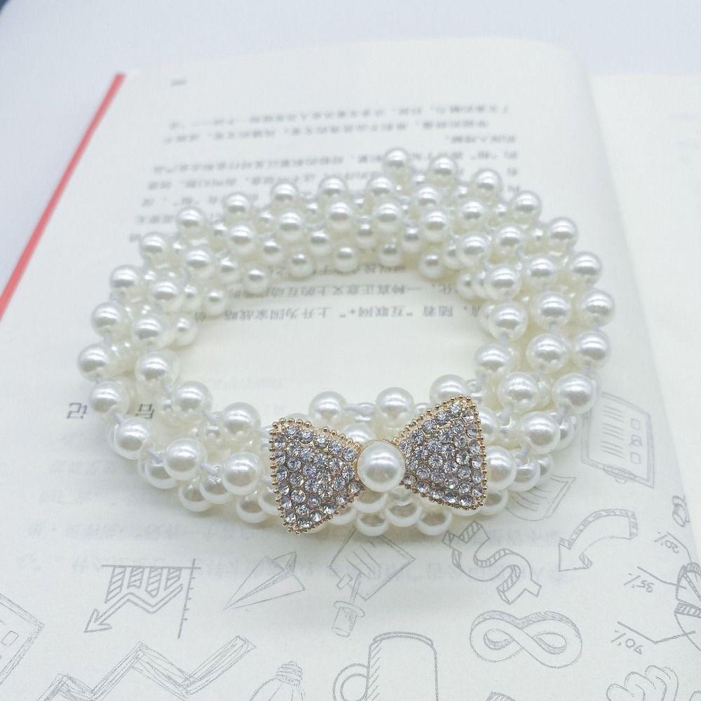 Элегантный жемчужный пояс на талию, эластичная цепочка на талию, ретро эластичный пояс для женщин