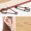1 Pair Women Creative Copper Clip Type Safety Pin Ear Studs