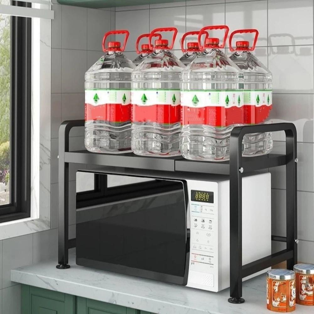 Retractable Microwave Stand Expandable Oven Storage Shelf Spice Jars Rack Baking Organization