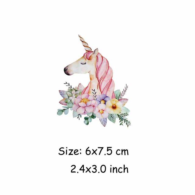 Маленький размер единорога, железные нашивки с принтом на футболках, платьях, теплопередающие аппликации, наклейки уровня А