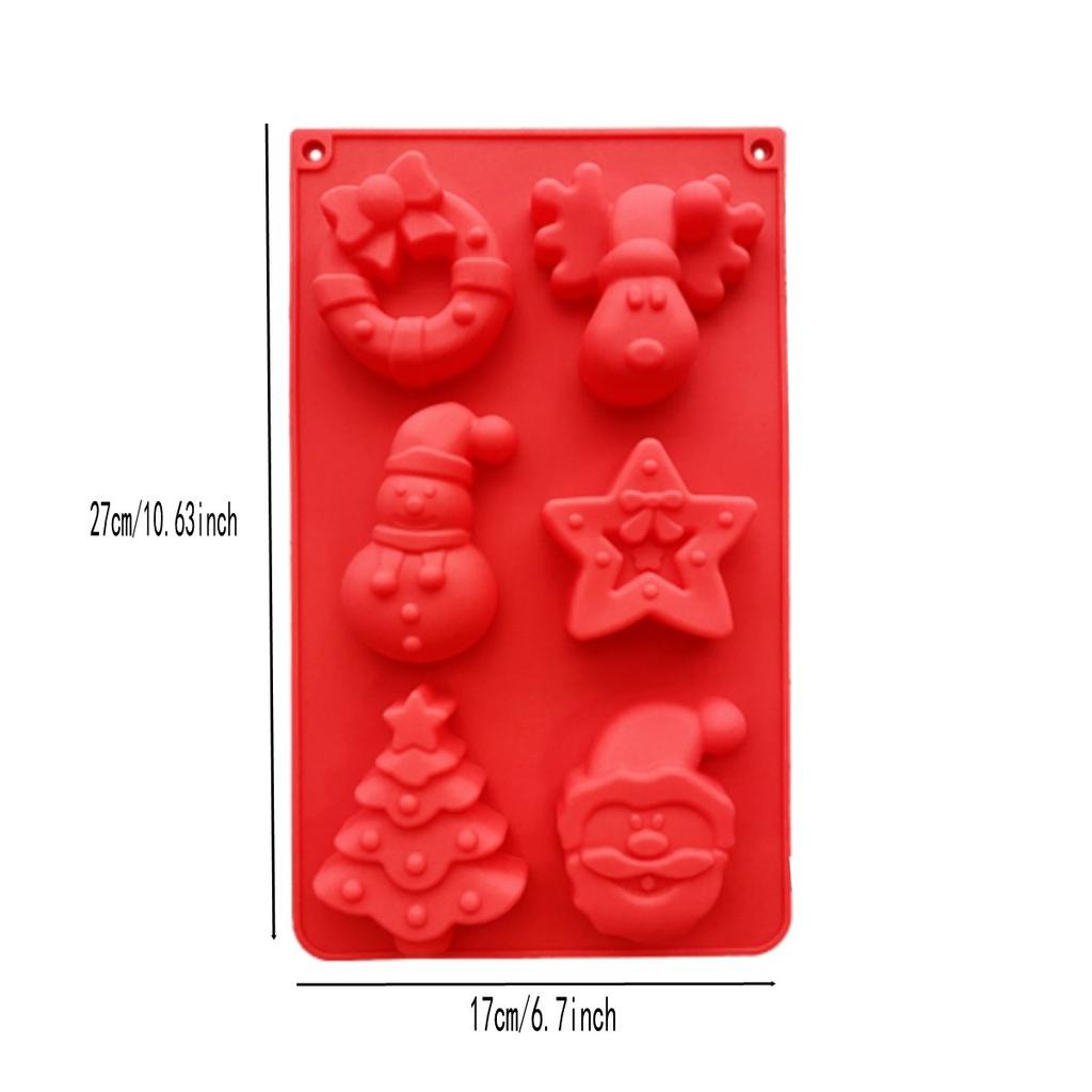 Christmas Silicone Baking Molds  Chocolate Candy Molds Set For Cake Toppers, Ice Cubes, Jello, DIY Cake Candles
