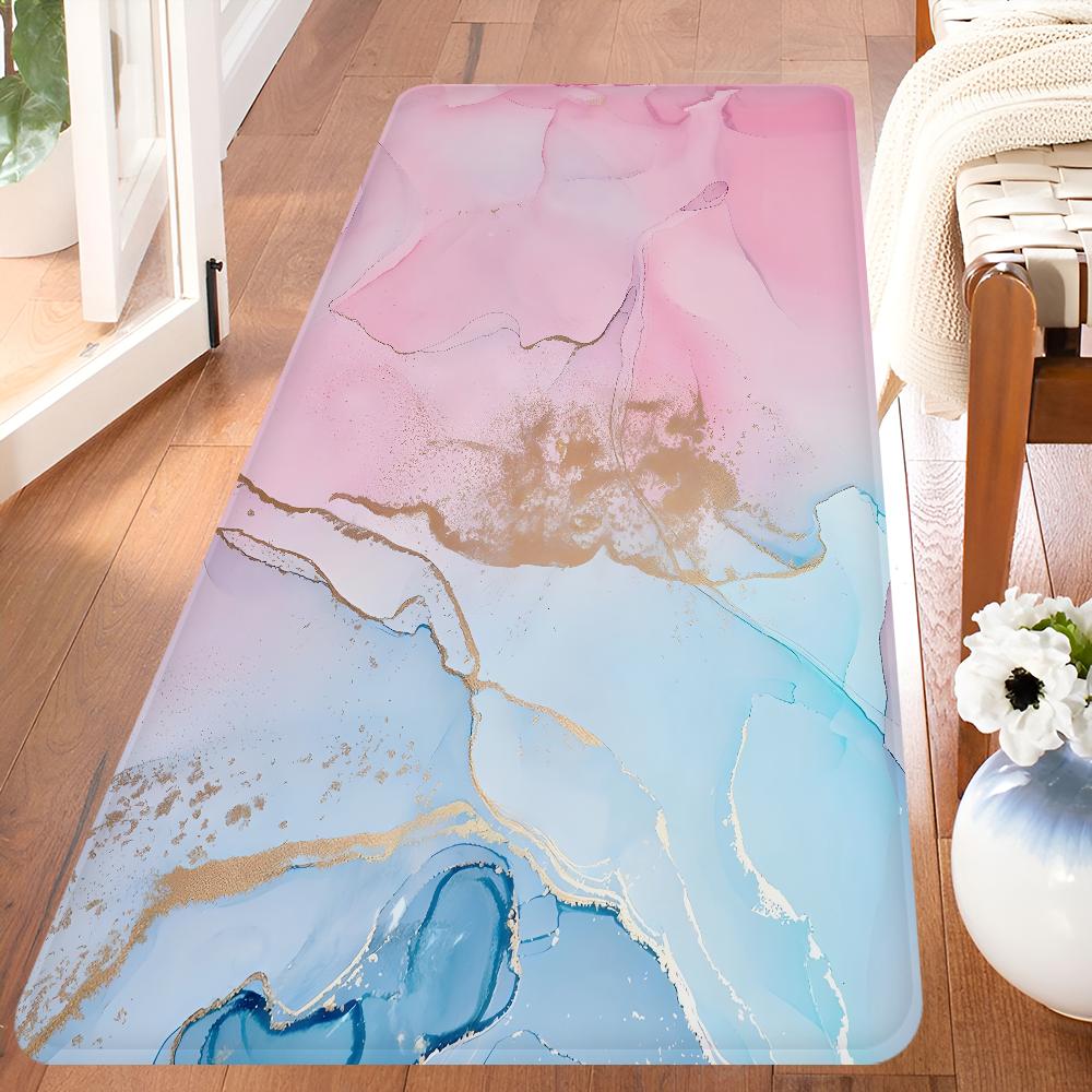 Цвет Синий Золотой Белый Мрамор Ковер для Прихожей Нескользящий Коврик для Прачечной Декор для Прачечной Балкон Детская Гостиная Туалетный Коврик