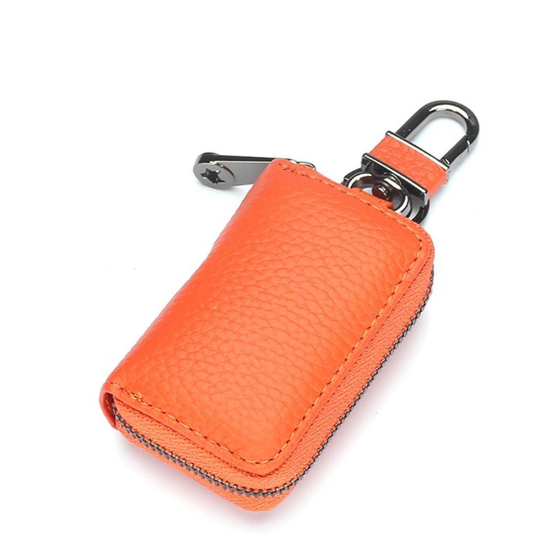 Car Key Bag Men's and Women's Mini Leather Zipper Keys Small Bag