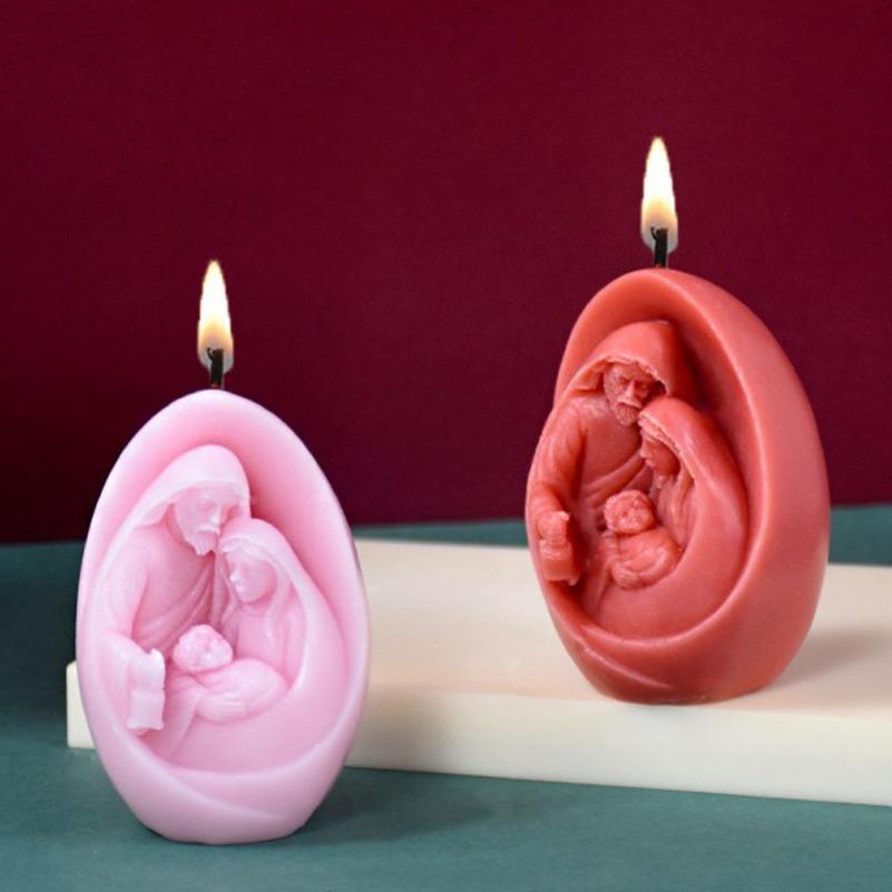 Иисус Семья Силиконовая форма для свечи 3D статуя Иисуса Гипсовая смола поделки Литейная форма Мыло ручной работы цемент художественные инструменты для изготовления