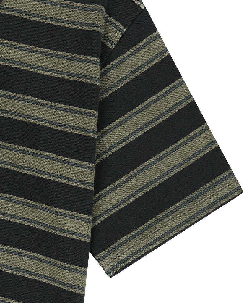 ENDOOR Vtg Dyed Stripe 1/2 Polo Shirt (Vtg Olive)