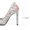 Women 2023 New Office High Heel Shoes Work Fashion Banquet Catwalk Sexy Flowers 11cm Heel WZ