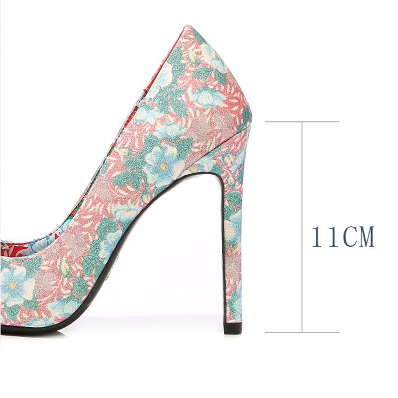 Women 2023 New Office High Heel Shoes Work Fashion Banquet Catwalk Sexy Flowers 11cm Heel WZ