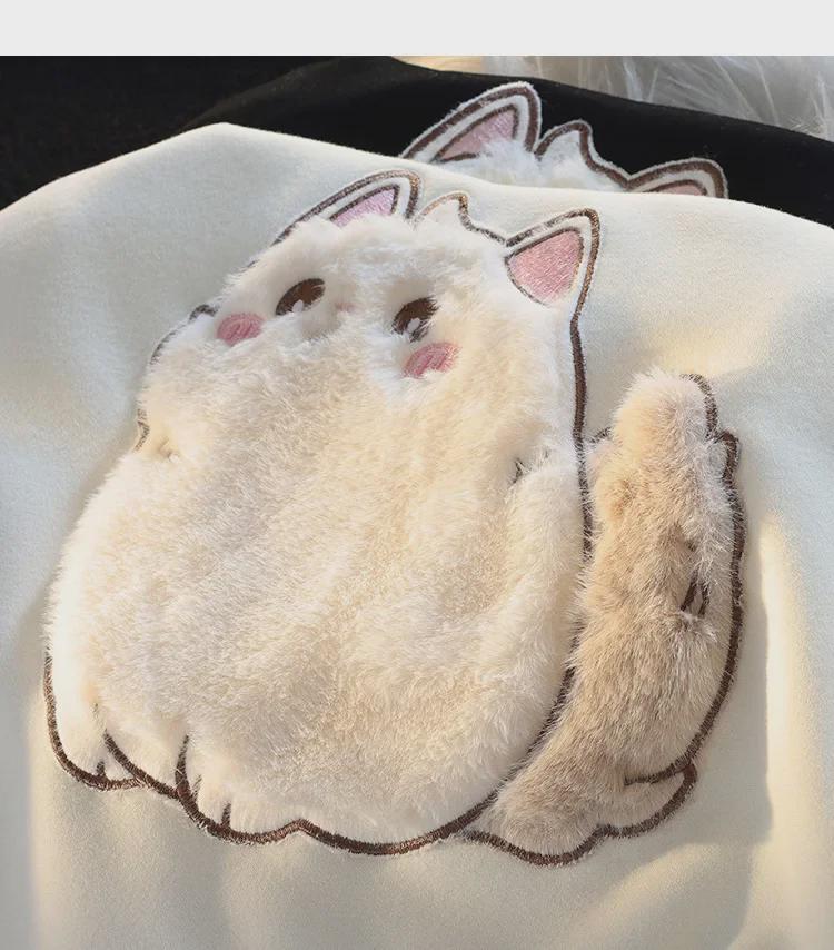 Женские толстовки с капюшоном на раннюю весну 2023 года: Тонкий, свободный, универсальный вышитый рисунок с изображением героев мультфильмов для весны и осени