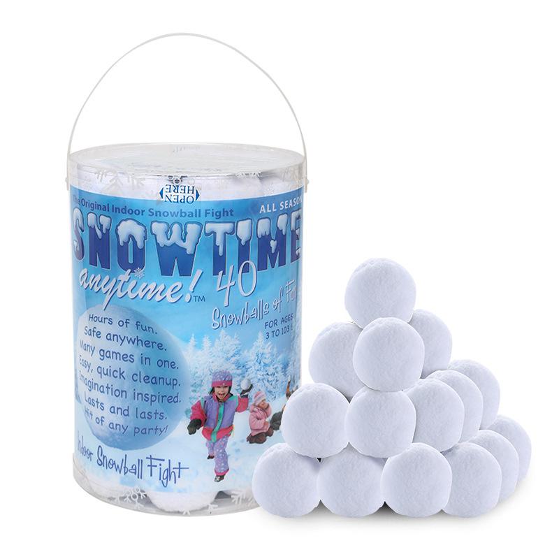 Christmas 40 Pack Artificial Snowballs Fake Snowball Fight for Kids Indoor Outdoor Toy Snowballs