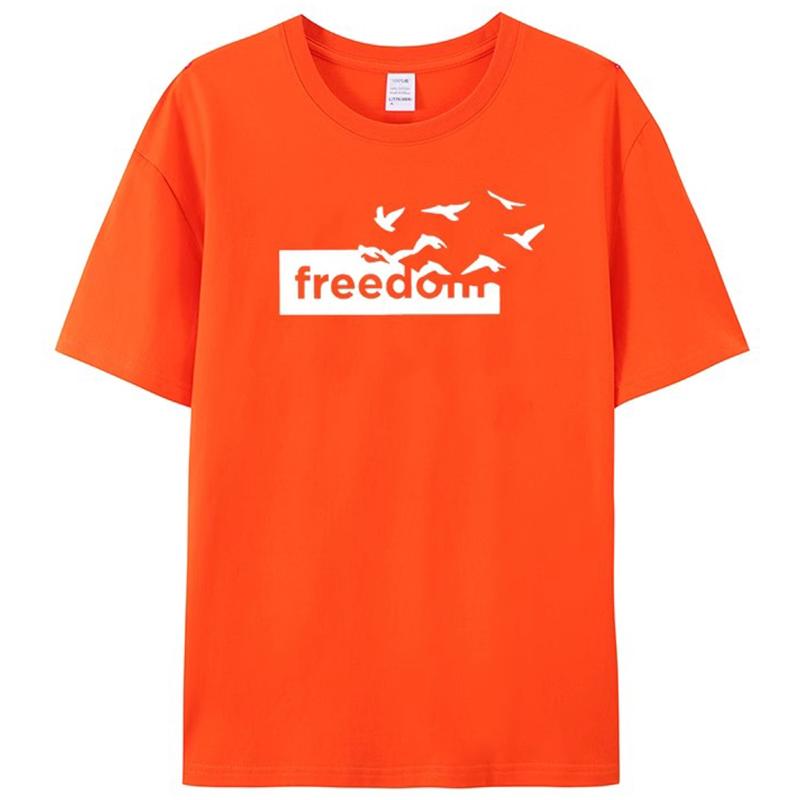 2025 Luxury Summer Fashion Cotton Round Neck T-shirt Freedom Printed Short Sleeves For Men And Women Can Be Loose And Versatile