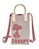 8586 SNOOPY Mini Tote Bag with Shoulder IP BR Silicone Handle Peanuts9E [Rootote] (01 Beige)