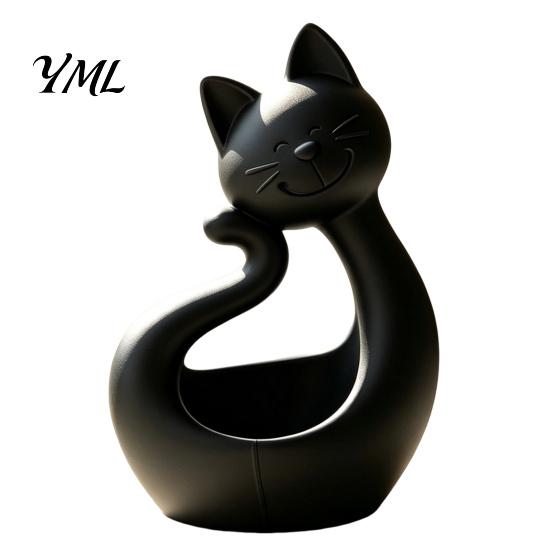 Abstract Cat Line Art Shape 3D Printed Storage Tray, Matte Finish Decorative Desktop Minimalist Home Decor Tray Durable PLA Ornament for Bedroom