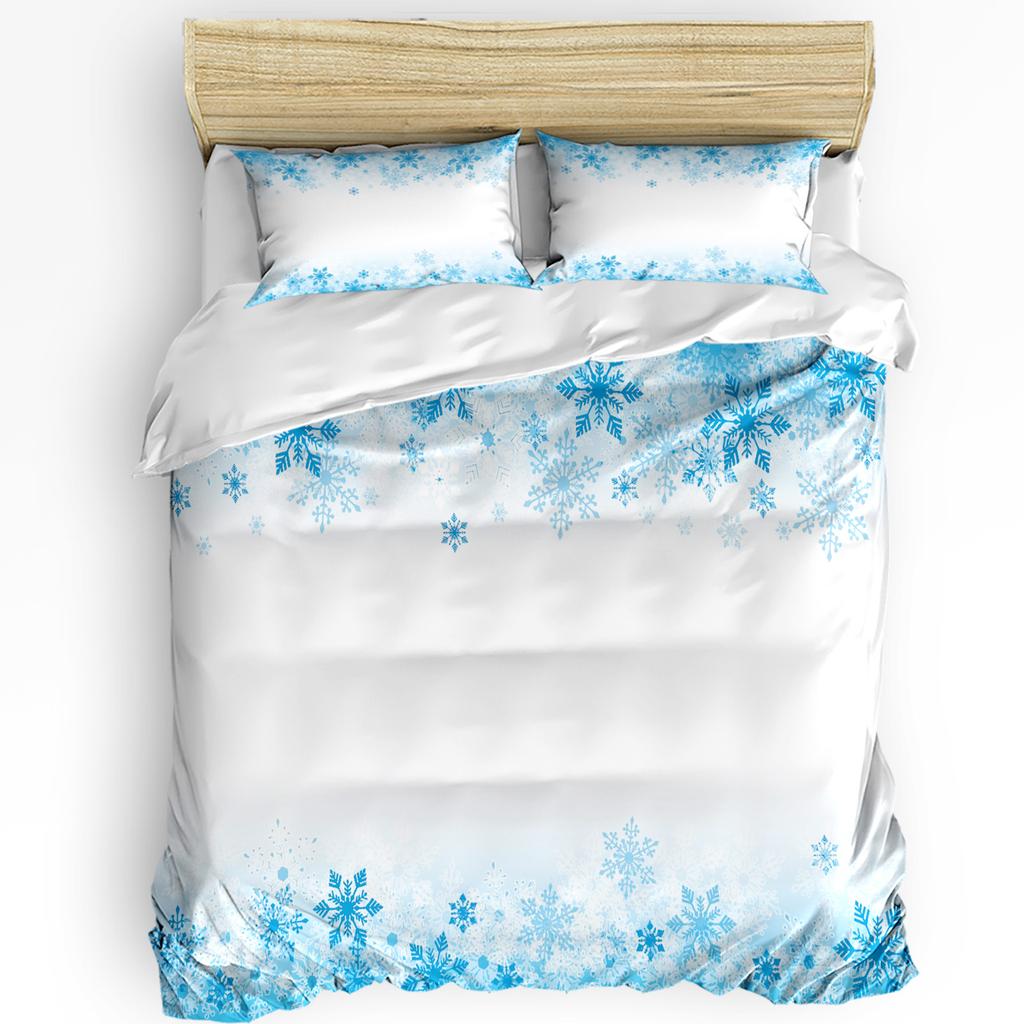Комплект постельного белья из 3 предметов: зимний снег, горы, утренний пейзаж, дом, пододеяльник, наволочка, для мальчика, ребенка-подростка, девочки, комплект постельного белья