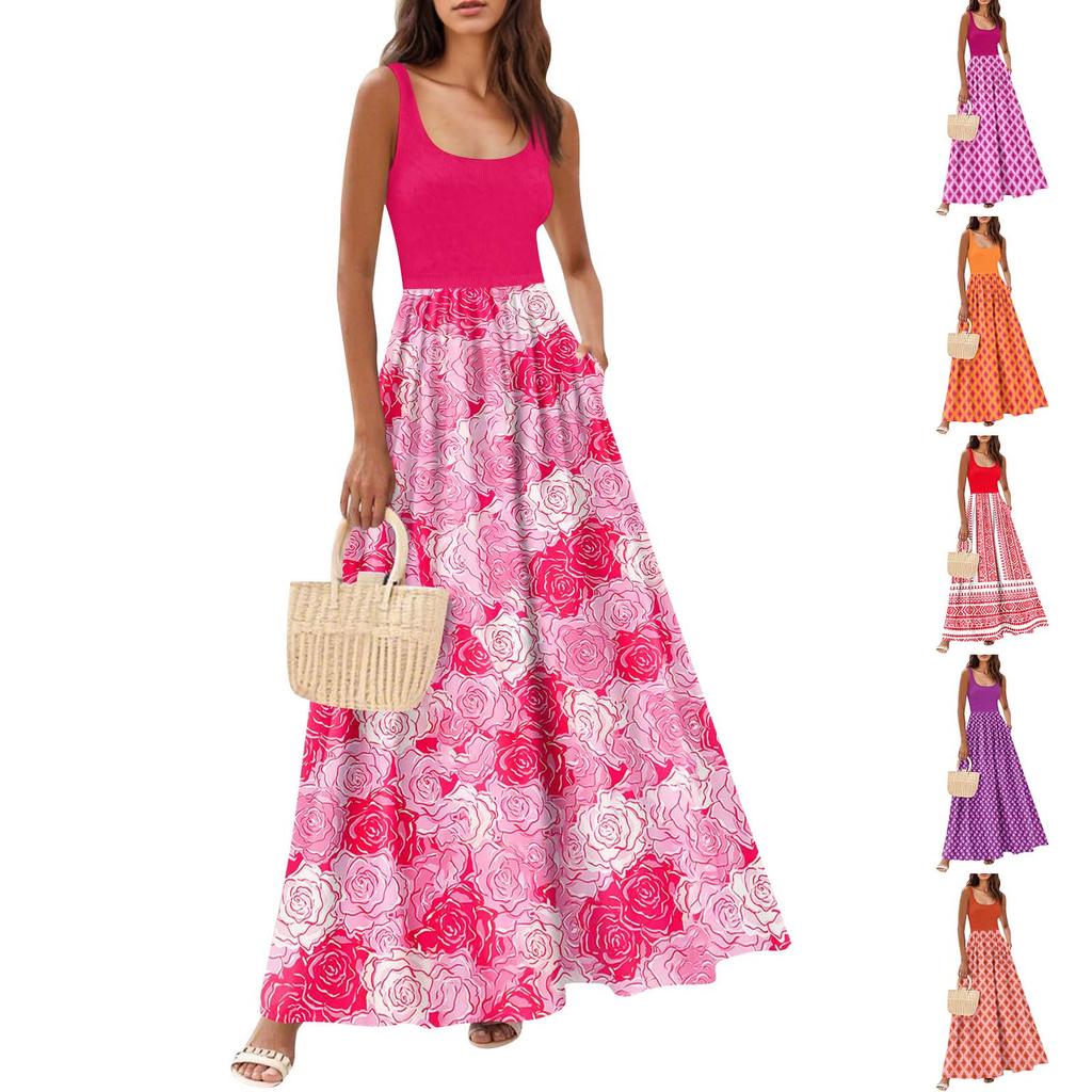 Women's Flowing Dresses Women's Summer Dresses Casual Long Dresses Cute Floral Long Dresses