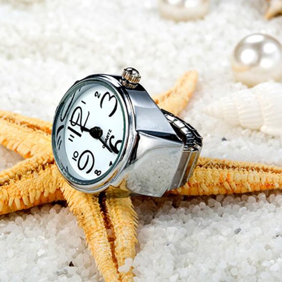 Мини-часы на палец с регулируемым эластичным ремешком, кварцевый механизм, ювелирные часы для женщин и мужчин, повседневные часы на палец