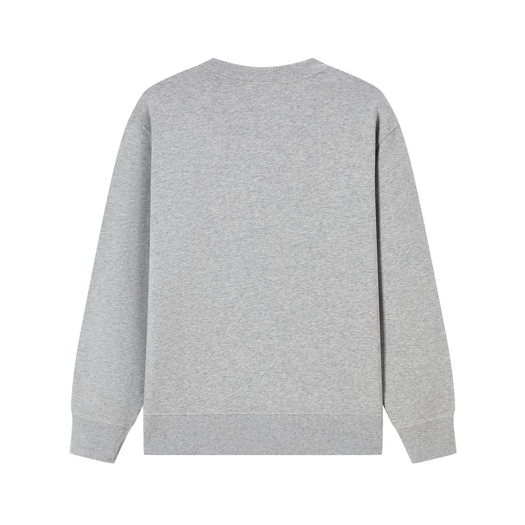 Champion Logo Fleece Lined Crew Neck Pullover Sweatshirt Japan Version Unisex Light Gray C3-Q006-M302